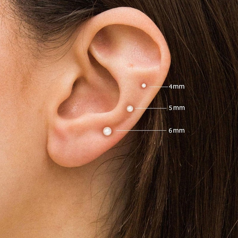 VRIUA 20G Tiny Flat Back Earrings for Women - 14K Gold/Silver Plated Small Flat Back Stud Earrings Hypoallergenic Cartilage Helix Piercing Jewelry - Image 1